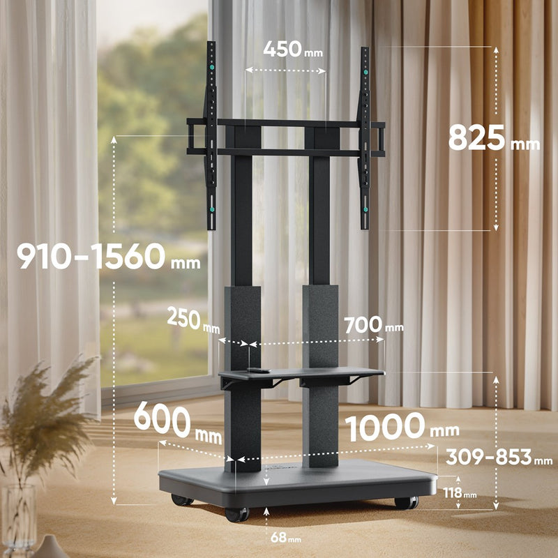 ONKRON TS2811E Mobile stand for TV or interactive panels 50"–120" Black