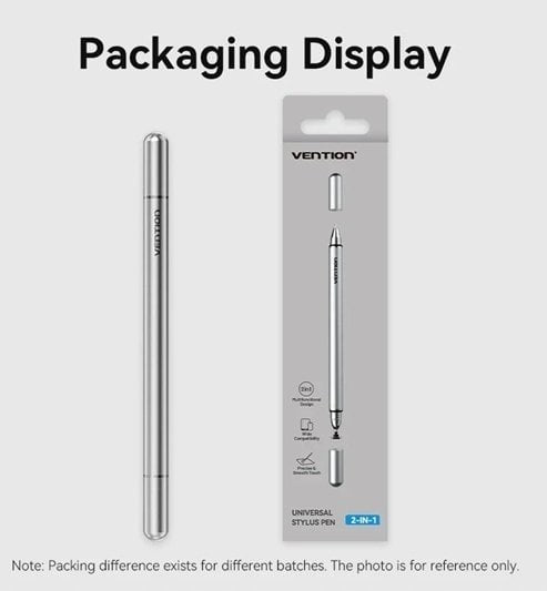 Vention 2-in-1 stylus made of grey aluminium alloy