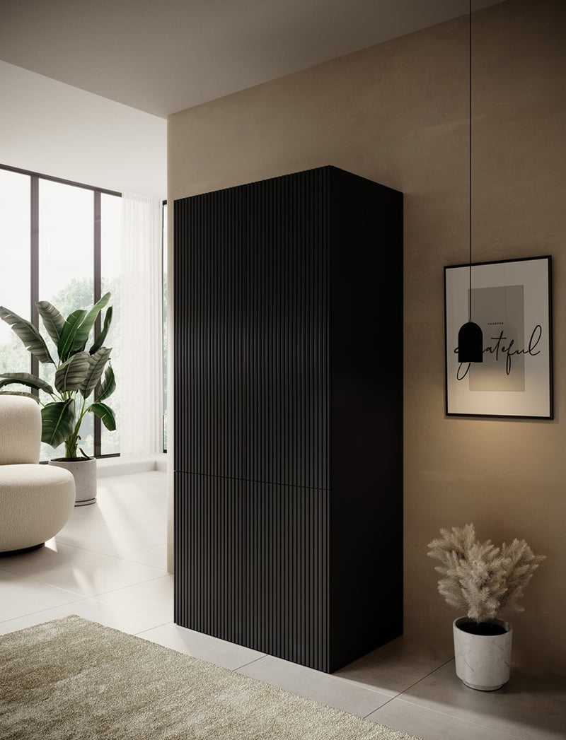 Wardrobe PAFOS 2D 90x55.5x198.5 Black matt