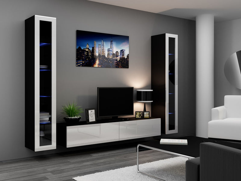 Cama Glass-case VIGO '180' 180/40/30 black/white gloss
