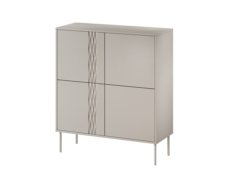 Commode 4 tiroirs TRESSE 100x40x110 cachemire mat