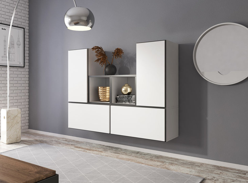 Cama living room furniture set ROCO 18 (4xRO3 + 2xRO6) white/black/white