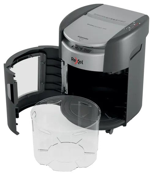 Rexel ShredMax AutoFeed+ 150M automatic paper shredder, P5, 150 sheets, 15-litre waste bin