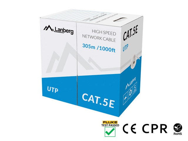 LANBERG CABLE UTP CAT.5E 305M CU WIRE GRAY