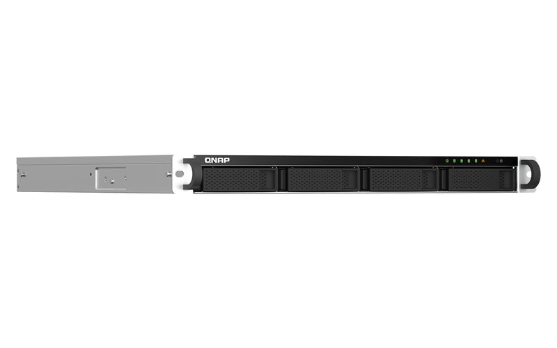 QNAP TS-464U-RP NAS Rack (1U) Intel® Celeron® N5095 8 GB DDR4 0 TB QNAP Turbo System Aluminium, Black