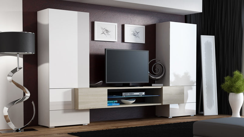 Cama Wall unit TORI 277/46/162 white/white/RTV sonoma oak