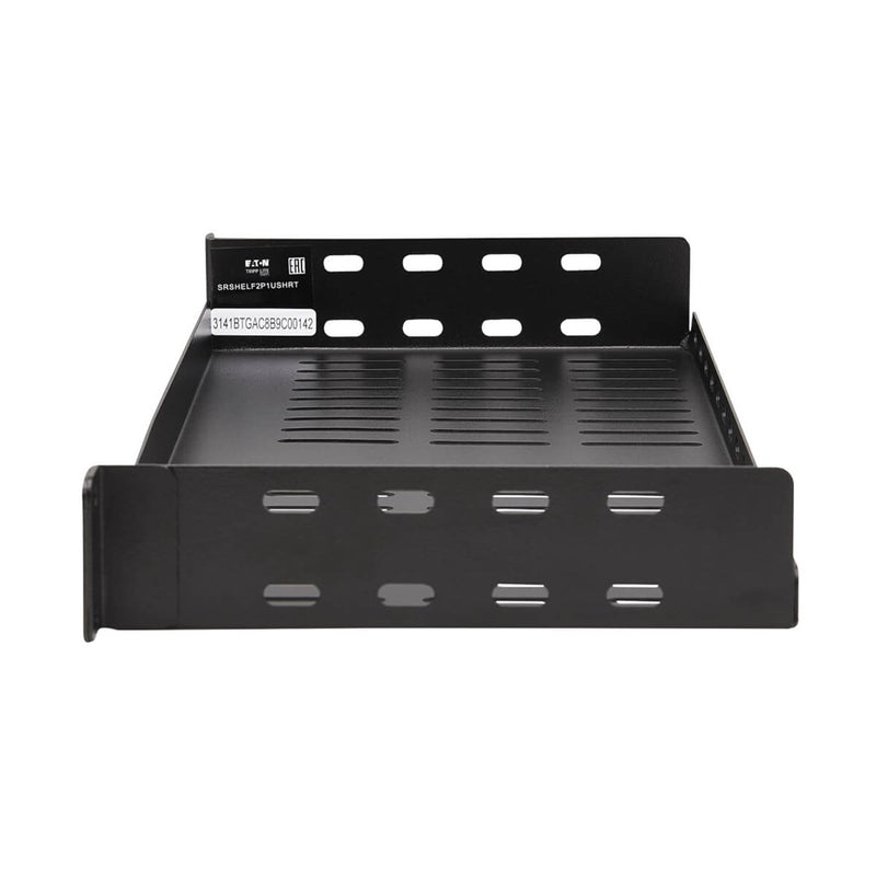 Tripp Lite SRSHELF2P1USHRT SmartRack Cantilever Fixed Steel Rack Shelf - 1U, Vented, 7 in. (17.8 cm) Deep, Holds up to 40 lb. (18 kg)