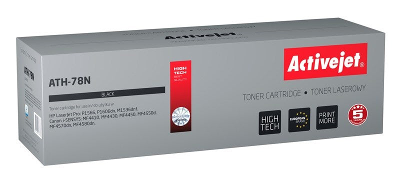 Activejet ATH-78N Toner (replacement for HP 78A CE278A, Canon CRG-728; Supreme; 2100 pages; black)