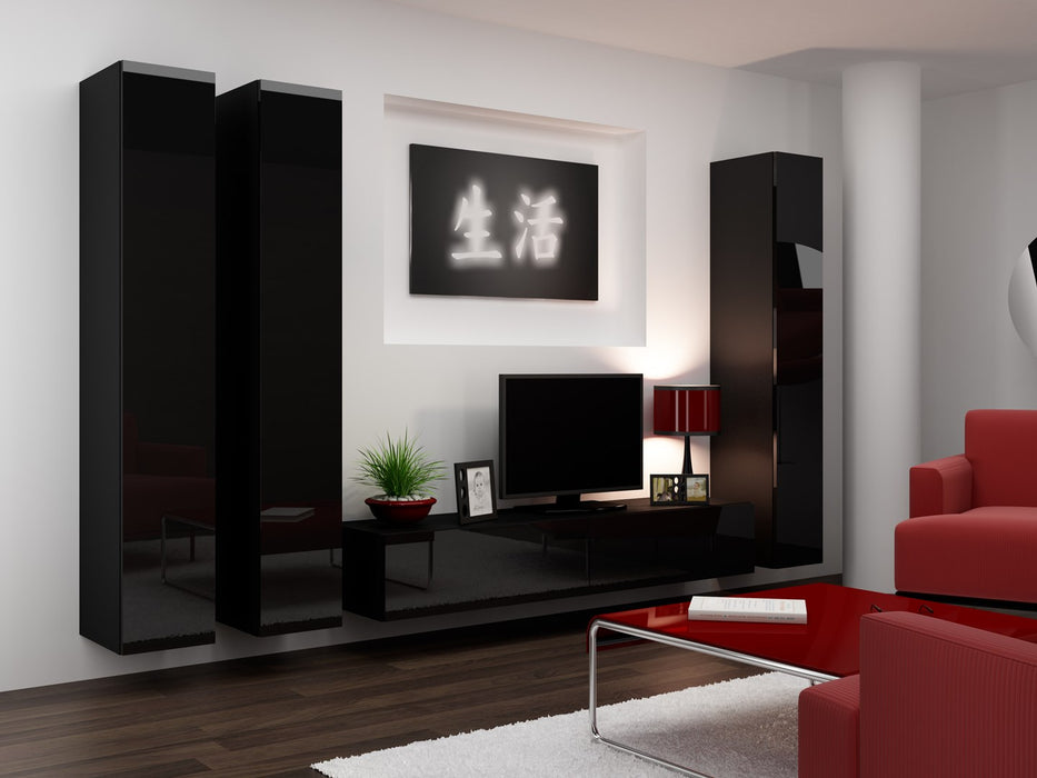 Cama Living room cabinet set VIGO 1 black/black gloss