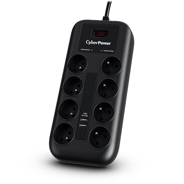 CyberPower Tracer III P0820SUF0-FR Überspannungsschutz Schwarz 8 AC-Ausgänge 200 - 250 V 1,8 m