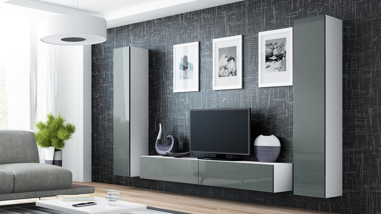 Cama Living room cabinet set VIGO 4 white/grey gloss