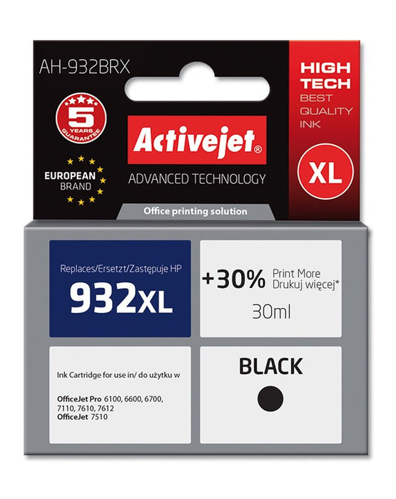 Activejet AH-932BRX Ink (replacement for HP 932XL CN053AE; Premium; 30 ml; black)