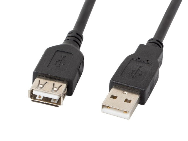 LANBERG USB EXTENSION CABLE 2.0 AM-AF 1.8M (BLACK) CA-USBE-10CC-0018-BK