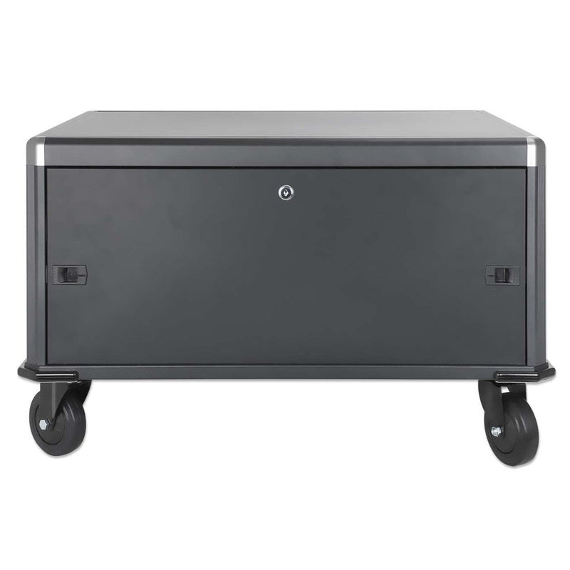 Manhattan Laptop Charging Cabinet Desktop via AC Adapter (EU) 20-bay, Install device's AC Adapter (power cables) into unit, Suitable for ALL laptops (