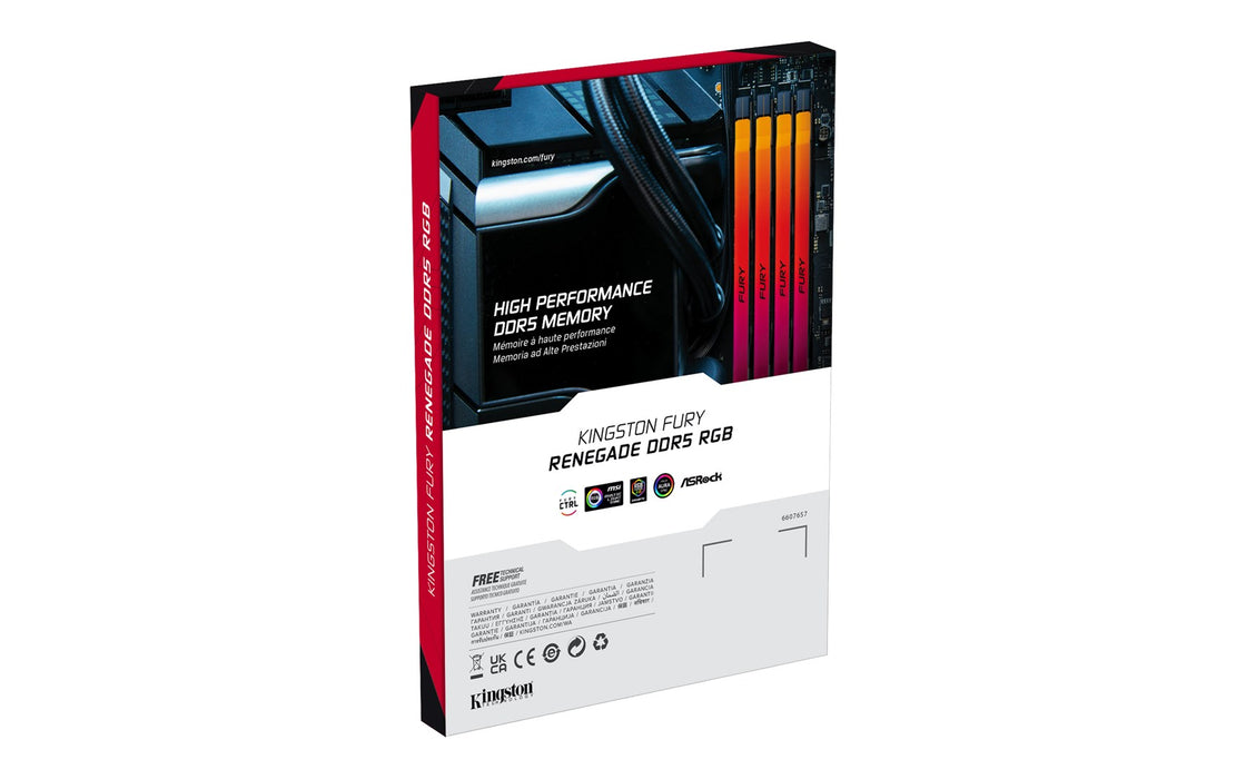 Kingston Technology FURY 96GB 6400MT/s DDR5 CL32 DIMM (Kit of 2) Renegade RGB XMP