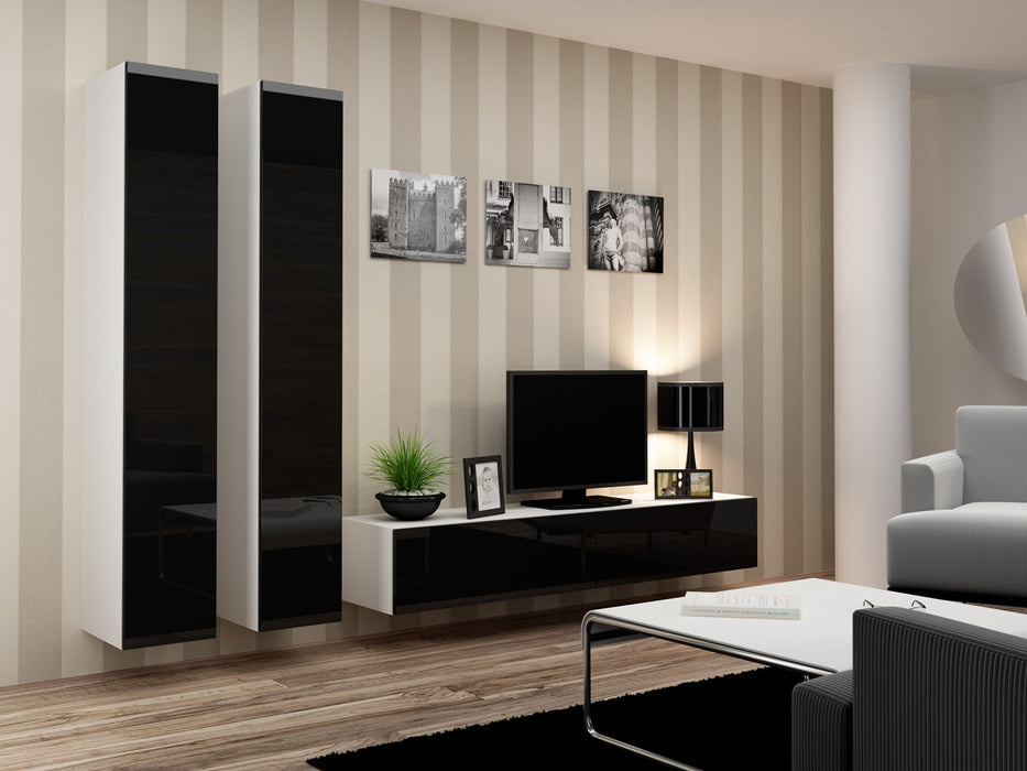 Cama Living room cabinet set VIGO 4 white/black gloss