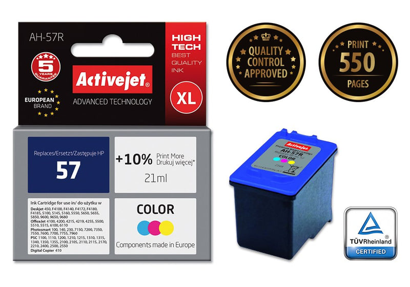 Activejet AH-57R Ink (replacement for HP 57 C6657AE; Premium; 21 ml; color)