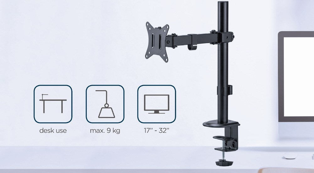 Gembird MA-D1-03 monitor mount / stand 81.3 cm (32") Desk Black