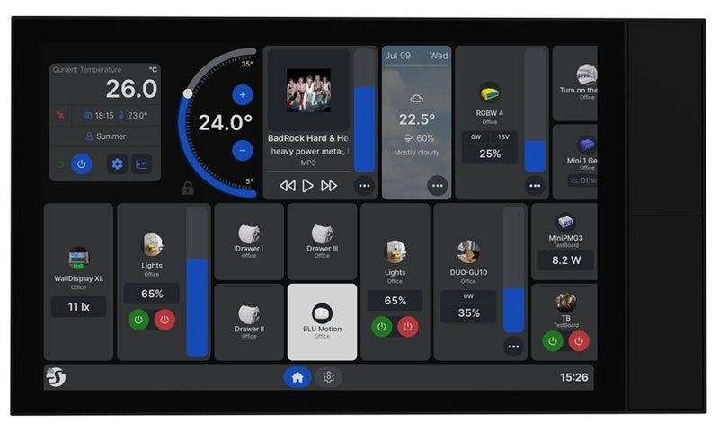 Shelly Display XL Wi-Fi Bluetooth Smart Home Control Panel, Black