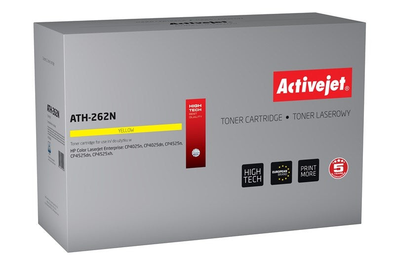 Activejet ATH-262N toner for HP printer; HP CE262A replacement; Supreme; 11000 pages; yellow