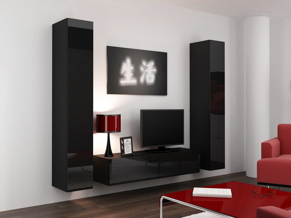 Cama Living room cabinet set VIGO 9 black/black gloss
