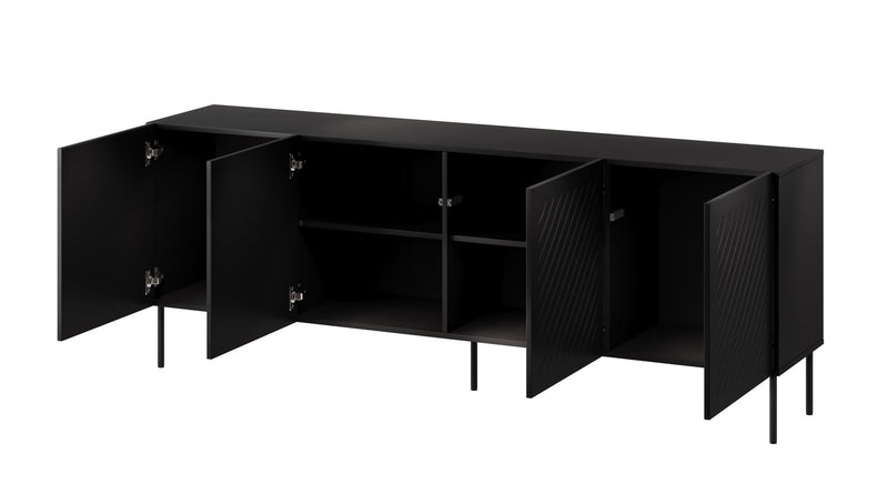 Commode SIENA 200x40x75 noir mat