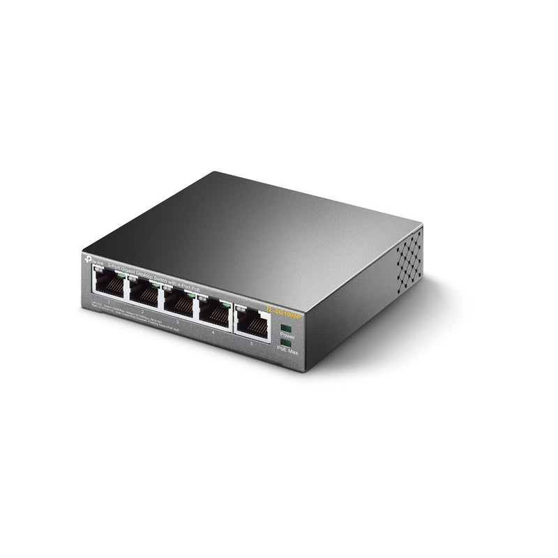 TP-Link TL-SG1005P - Switch - unmanaged - 4 x 10/100/1000 (PoE) + 1 x 10/100/1000 - desktop - PoE (56 W)