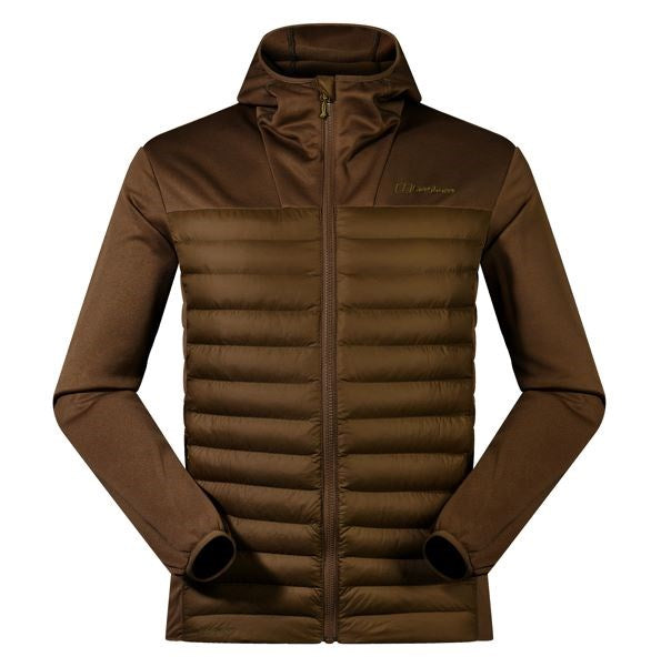 Men's Berghaus Vaskye Hooded Hybrid Jacket size L brown
