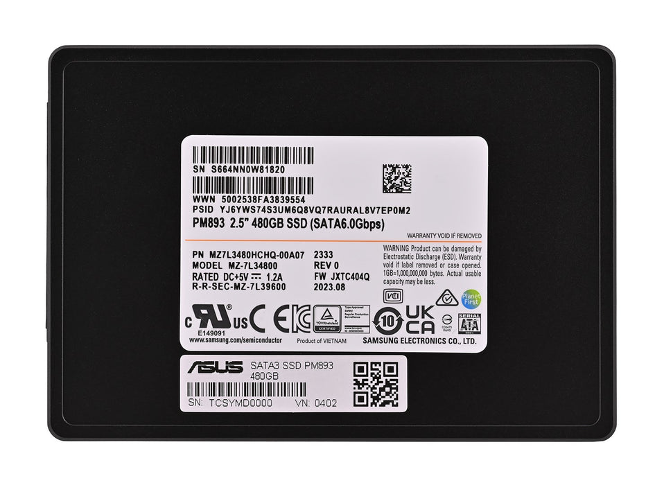 SSD Samsung PM893 480GB SATA 2.5" MZ7L3480HCHQ-00A07 (DWPD 1)