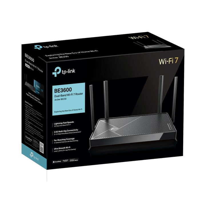 TP-Link Archer BE230 V1 - Wireless router 4-port switch - 1GbE, 2.5GbE, Wi-Fi 7 Dual Band