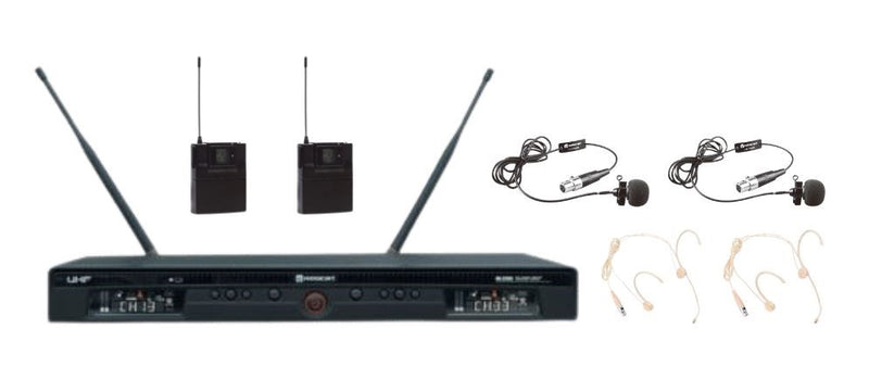Relacart UR-230D MT (wireless set with bodypack and two headset and two lavalier microphones)