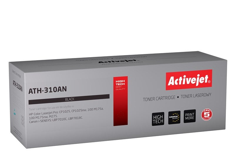 Activejet ATH-310AN Toner (remplacement pour Canon, HP 126A CRG-729B, CE310A; Premium; 1200 pages; noir)