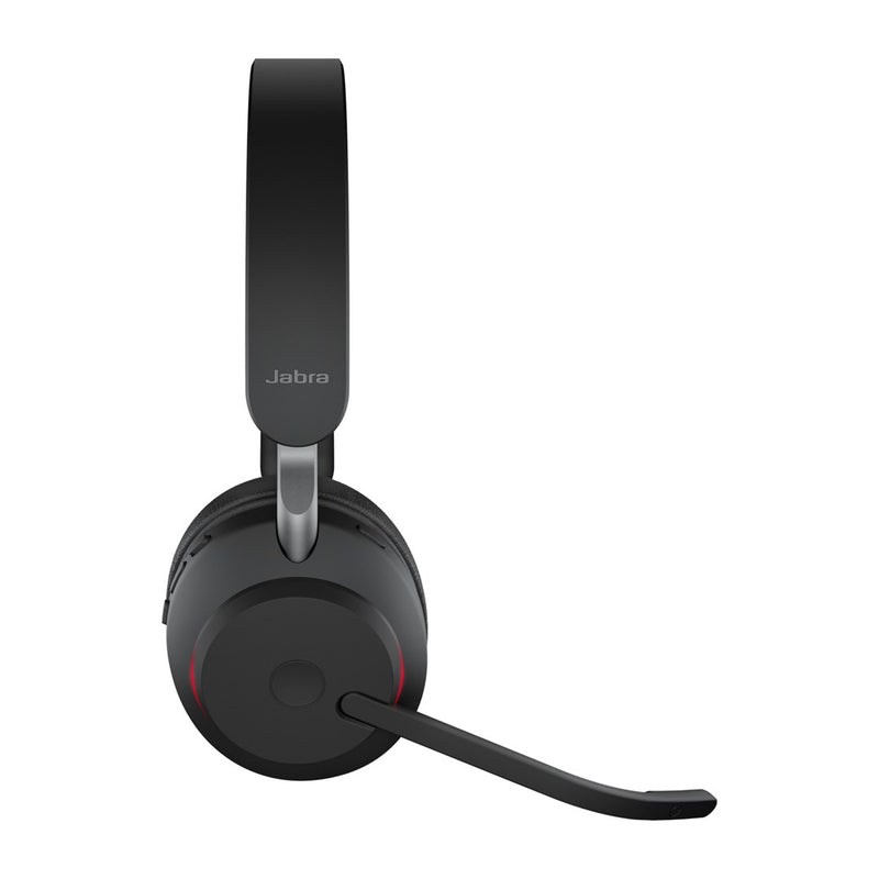 Jabra Evolve2 65 UC Stereo - Headset - on-ear - Bluetooth - wireless - USB-C - noise isolating - black - with charging stand