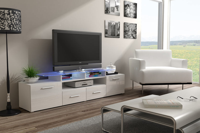 Cama TV stand EVORA 200 white/white gloss