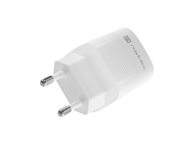 NATEC RIBERA GAN CHARGER 1X USB-A + 1X USB-C 30W WHITE