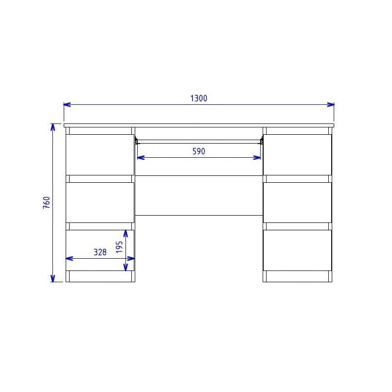 Topeshop KUBA BIEL MAT bureau d'ordinateur Blanc