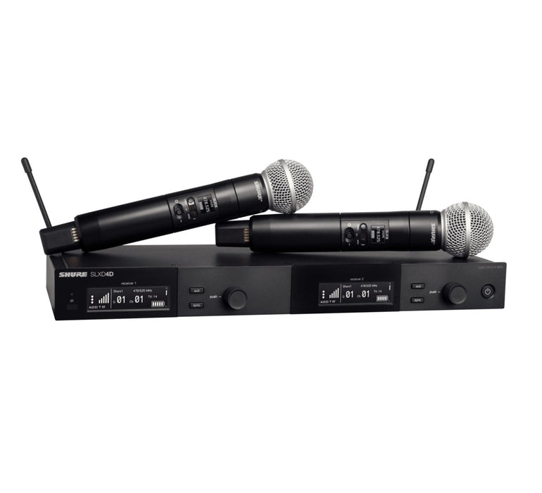 Shure SLXD24DE/SM58-G59 - dual digital wireless system with two transmitters/handheld microphones (470 - 514 MHz)