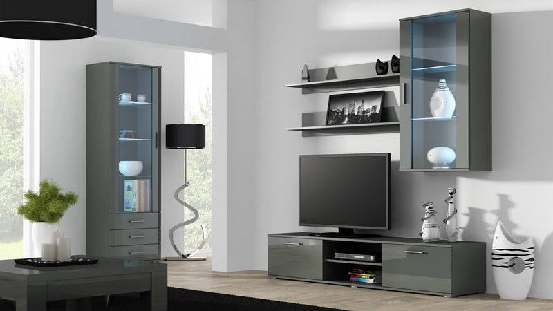Cama hanging display cabinet SOHO grey/grey gloss
