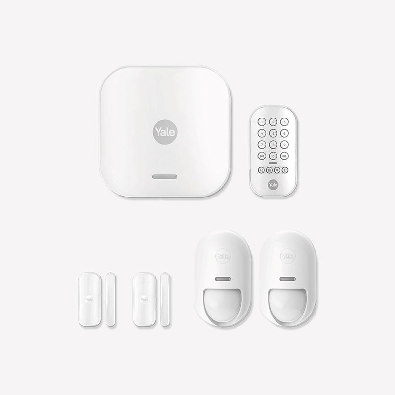 Yale Smart Alarm Starter Kit 7 Teile - Zentrale, Bedienfeld, Fernbedienung, 2x Bewegungsmelder, 2x Fenster-/Türsensor