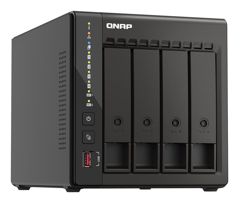 QNAP TS-453E NAS Tour Intel® Celeron® J6412 8 Go 0 To QNAP QTS Noir
