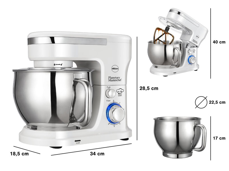 ELDOM WRK1300 DULCE PLANETARY ROBOT 1300 W White