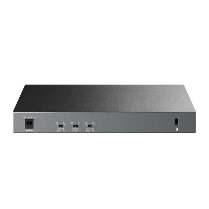 TP-Link LiteWave LS1210GP V1 - Switch - 8 x 10/100/1000 (PoE+) + 1 x 10/100/1000 + 1 x Gigabit SFP - desktop, wall-mountable - PoE+ (61 W)