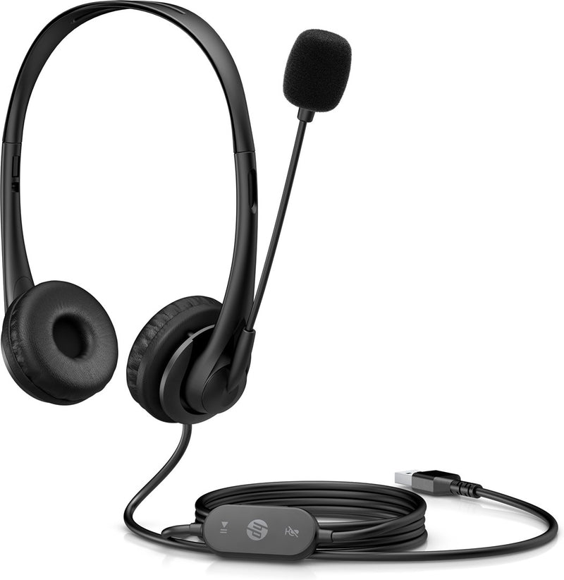 HP Stereo USB Headset G2 Wired Head-band Office/Call center Black