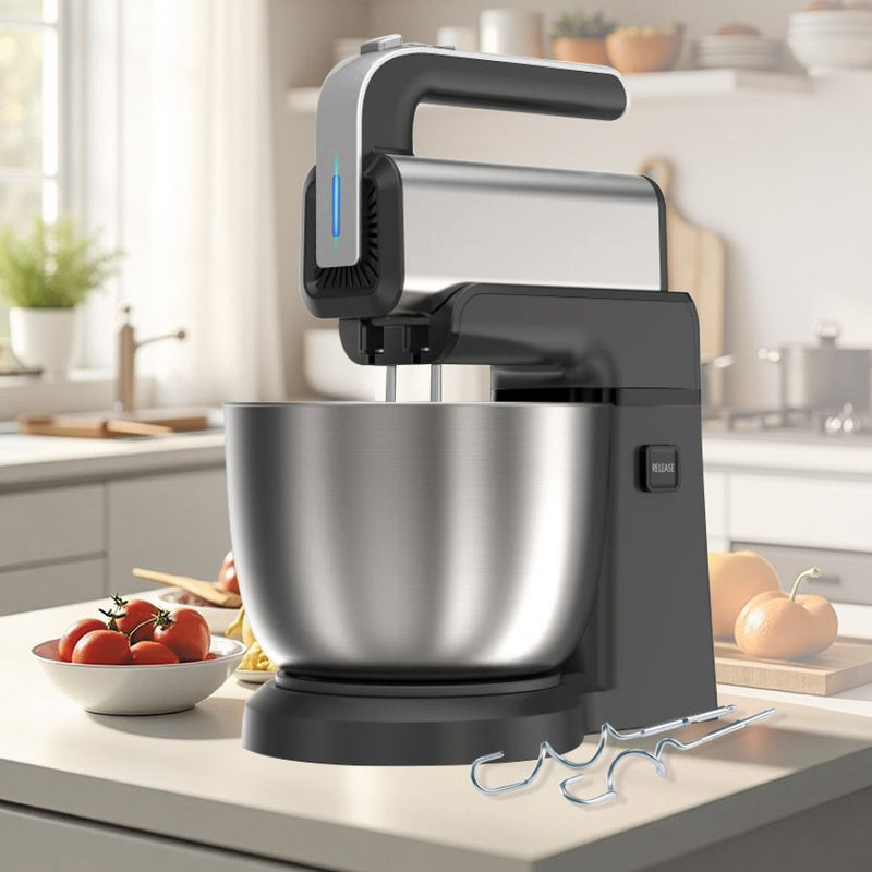 Maestro MR-551 Küchenmaschine mit rotierender Schüssel 600 W Schwarz, Stahl