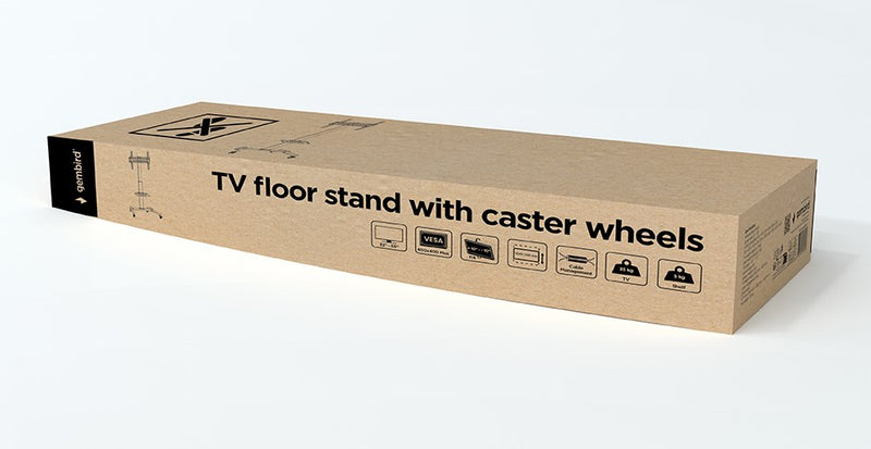 Gembird TVS-55T-01 TV floor stand with caster wheels (tilt), 32" - 55", black
