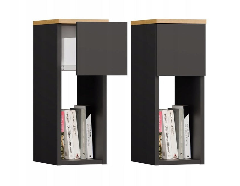 GALAX 20/1S BEDSIDE TABLE, ANTHRACITE/ARTISAN