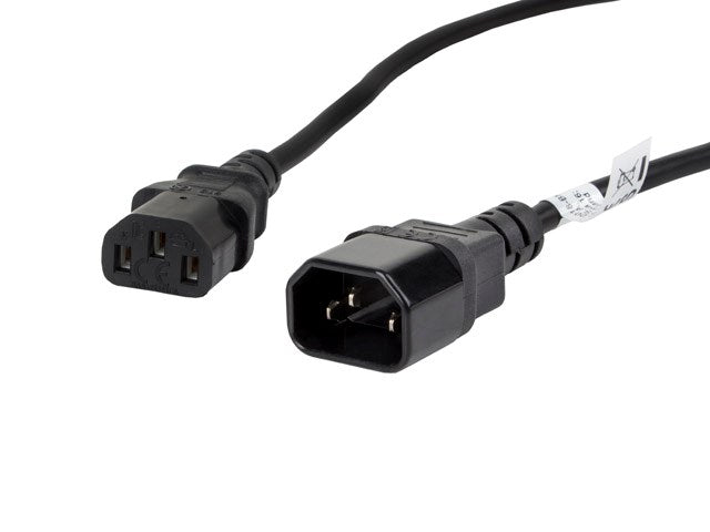LANBERG Netzkabel-Verlängerung IEC 320 C13->C14 1,8m VDE sw