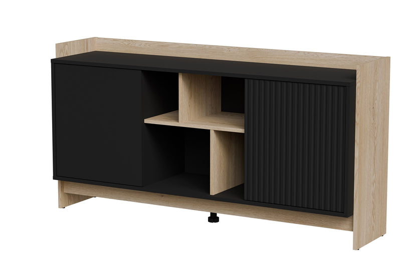 Cama PORTO 2D Kommode 150x38x77 Eiche/Schwarz