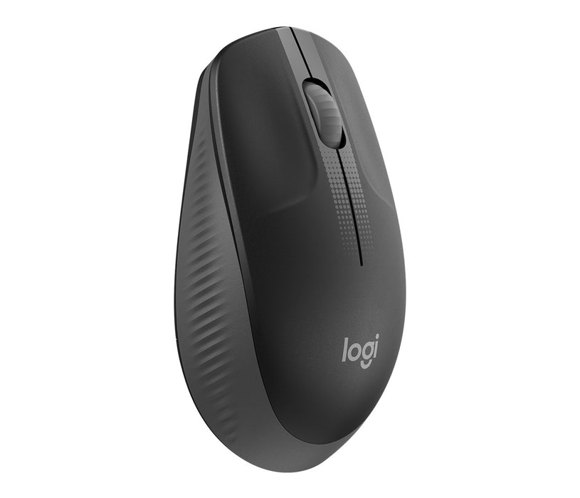 Logitech M190 - Mouse - optical - 3 buttons - wireless - USB wireless receiver - charcoal