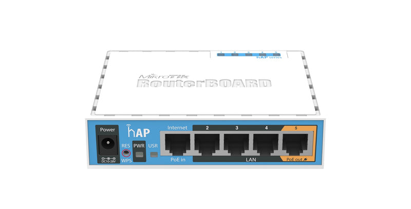 Mikrotik hAP blanc avec alimentation par Ethernet (PoE)